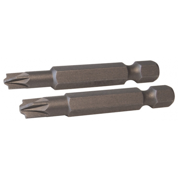 S2 Steel Torx driver bits TiN - modulo 1 and 2 x 50mm Carded pa