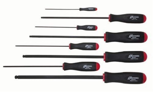 BONDHUS BSX8L Ball Driver HexScrewdriver 8pcs Metric Set 2mm-10mm , 10733