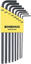 BONDHUS BLX8 BallEnd Hex Key 8pcs Imperial Set 0.050″-5/32″, 10932