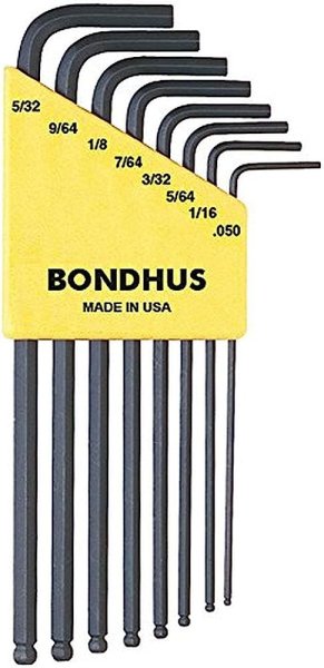 BONDHUS BLX8 BallEnd Hex Key 8pcs Imperial Set 0.050"-5/32", 10932