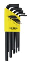 BONDHUS HLX13 Hex Key 13pcs Imperial Set 0.050″-3/8″, 12137