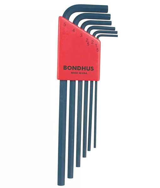 BONDHUS HLX6M Hex Key 6pcs Metric Set 1.5mm-5mm 12146