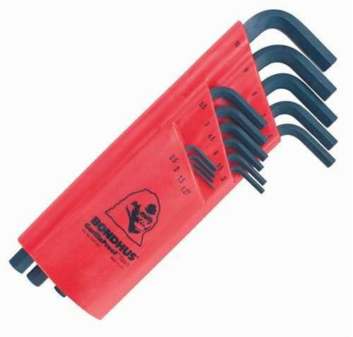 BONDHUS HLX15M Hex Key 15pcs Metric Set 1.27mm-10mm 12195