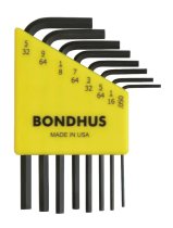 BONDHUS HLX10S Hex Key 10pcs Imperial Set 1/16″-1/4″, 12238