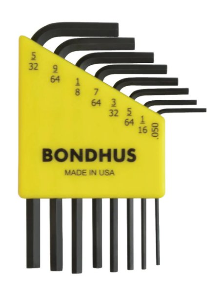 BONDHUS HLX10S Hex Key 10pcs Imperial Set 1/16"-1/4", 12238