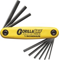 BONDHUS Gorilla Grip Hex fold up 9pcs Key Set 5/64 -1/4″ HF9, 12589