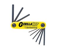 BONDHUS Gorilla Grip Hex fold up 9pcs Key Set 0.050-3/16″ HF9S, 12591