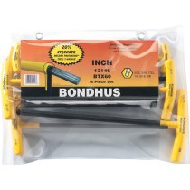 BONDHUS BTX60 T-Handle Ball Driver Hex 6pcs Imperial Set 5/32″-3/8″, 13146