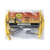 BONDHUS HTX80 T-Handle Hex Driver 8pcs Imperial Set 3/32″-1/4″, 13332