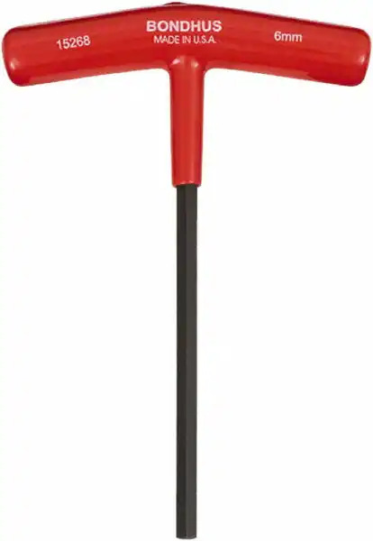 BONDHUS 4mm T-Handle 6" Hex Driver, 15260