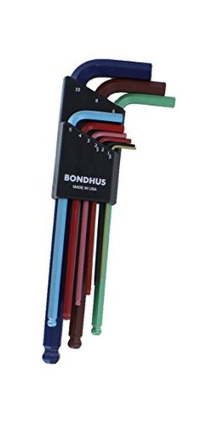 BONDHUS BLX9MCG ColourGuard BallEnd Hex Key 9pcs Metric Set 1.5mm-10mm, 69499