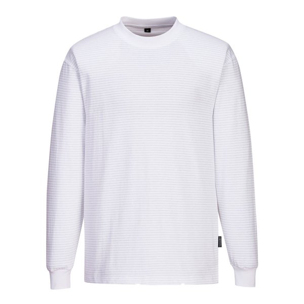 AS22 - Anti-Static ESD Long Sleeve T-Shirt White