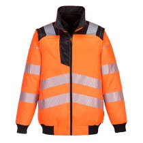 PW302 - PW3 Hi-Vis 3-in-1 Pilot Jacket Orange/Black