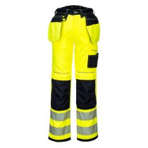 PW306 - PW3 Hi-Vis Stretch Holster Pocket Trousers Yellow/Black