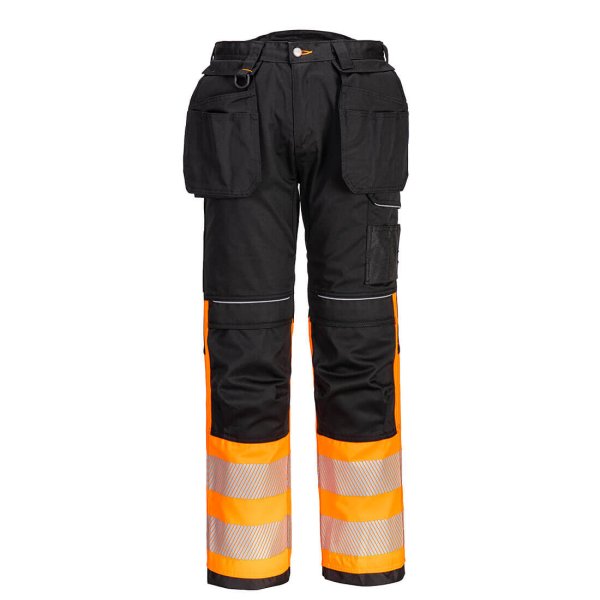 PW307 - PW3 Hi-Vis Class 1 Holster Pocket Trousers Orange/Black