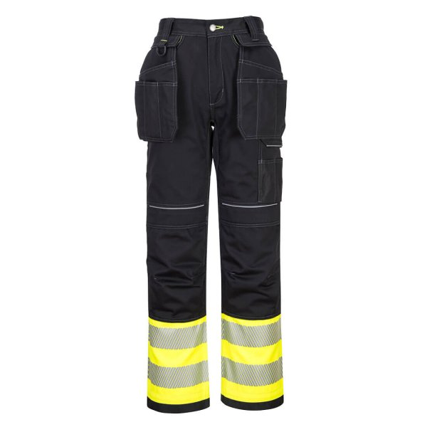 PW307 - PW3 Hi-Vis Class 1 Holster Pocket Trousers Yellow/Black