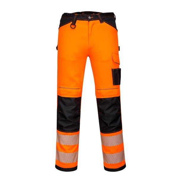 PW340 - PW3 Hi-Vis Work Trousers Orange/Black regular