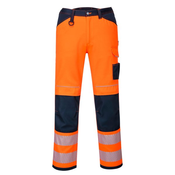 PW340 - PW3 Hi-Vis Work Trousers Orange/Navy Short