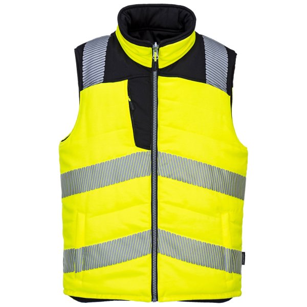 PW374 - PW3 Hi-Vis Reversible Bodywarmer Yellow/Black