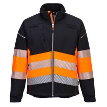 PW375 - PW3 Hi-Vis Class 1 Softshell (3L) Black/Orange