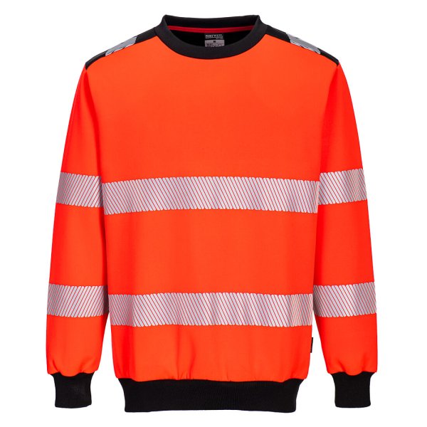 PW379 - PW3 Hi-Vis Sweatshirt Red/Black