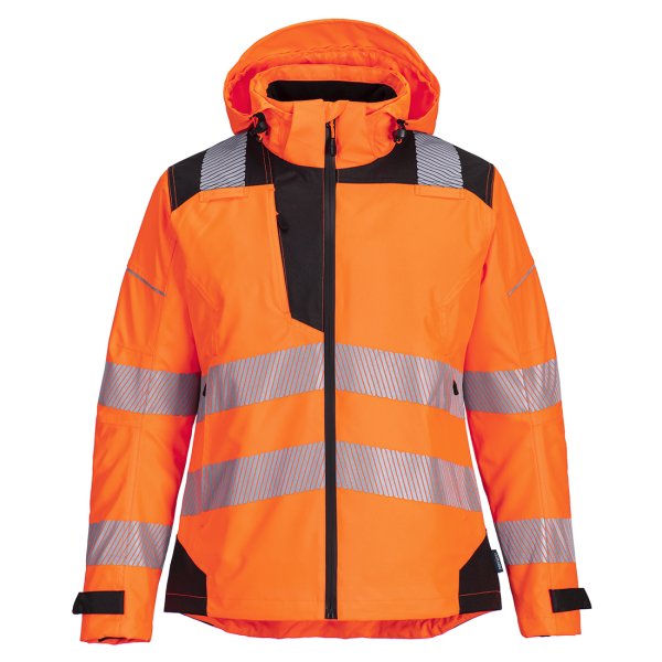 PW389 - PW3 Hi-Vis Women's Rain Jacket Orange/Black