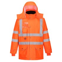 RT27 - Hi-Vis Breathable 7-in-1 Traffic Jacket Orange