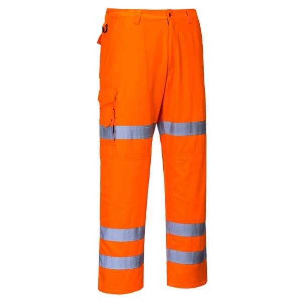 RT49 - Hi-Vis Three Band Work Trousers Orange