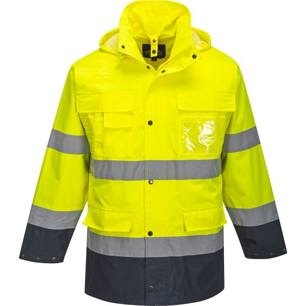 S162 - Hi-Vis 3-in-1 Contrast Lite Jacket Yellow/Navy