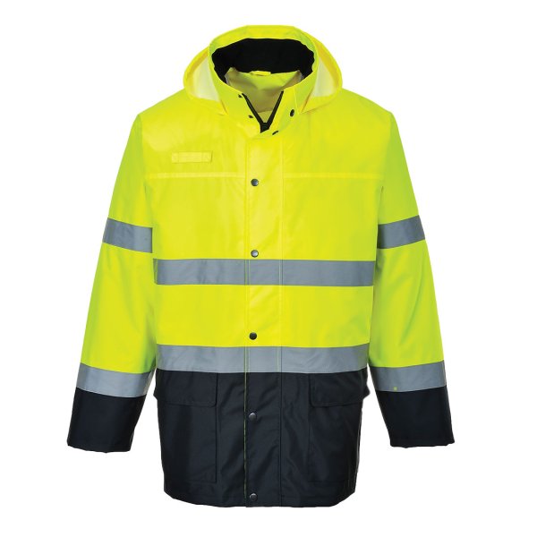 S166 - Hi-Vis Contrast Rain Lite Traffic Jacket Yellow/Navy