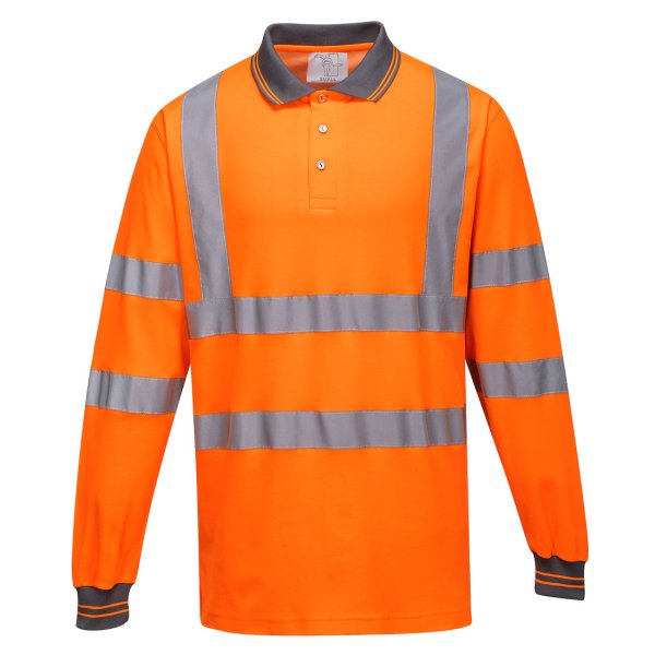 S271 - Hi-Vis Cotton Comfort Polo Shirt L/S Orange