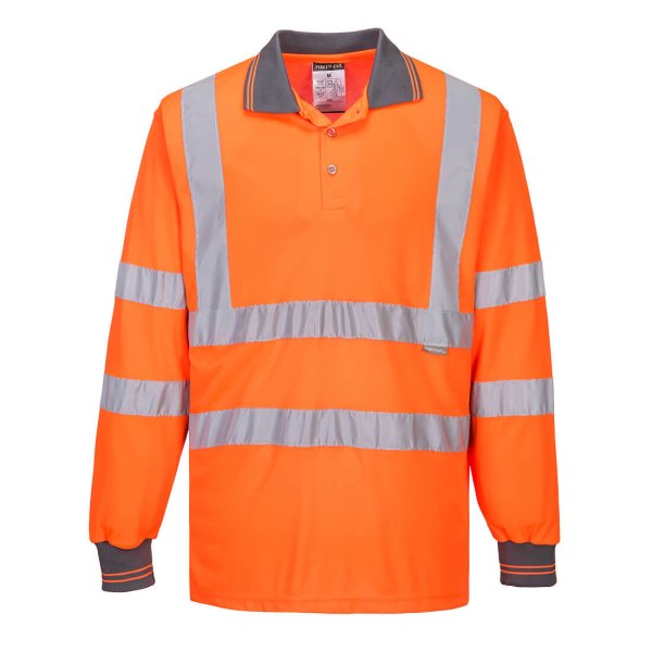 S277 - Hi-Vis Polo Shirt L/S Orange