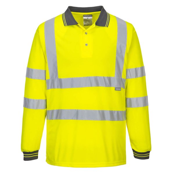 S277 - Hi-Vis Polo Shirt L/S Yellow