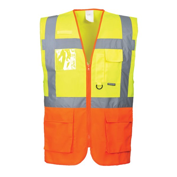 S376 - Prague Hi-Vis Executive Vest Yellow/Orange