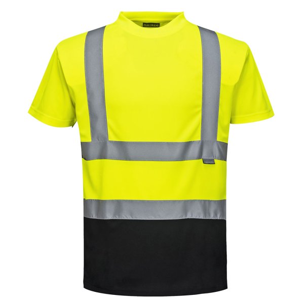 S378 - Hi-Vis Contrast T-Shirt S/S Yellow/Black