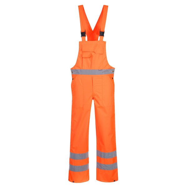 S388 - Hi-Vis Breathable Rain Bib and Brace Orange