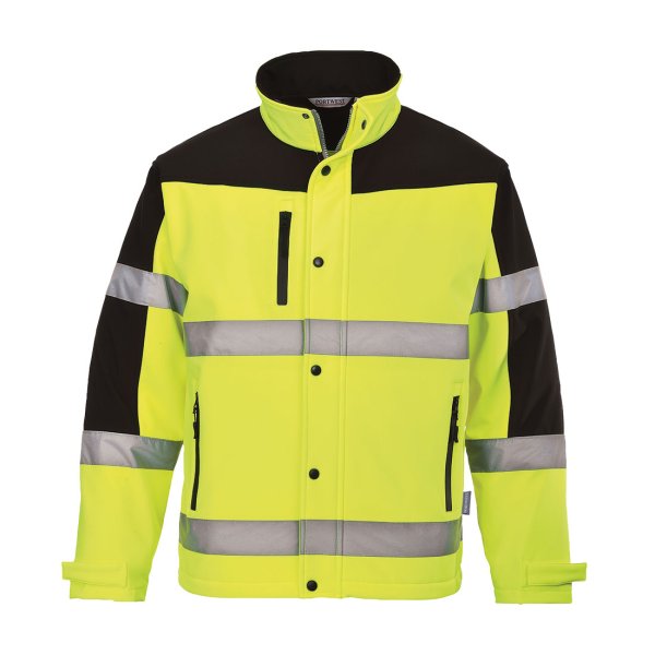 S429 - Hi-Vis Contrast Softshell (3L) Yellow