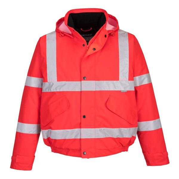 S463 - Hi-Vis Winter Bomber Jacket Red