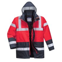 S466 - Hi-Vis Contrast Winter Traffic Jacket Red/Navy