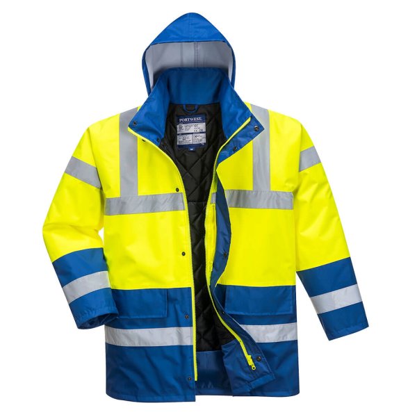 S466 - Hi-Vis Contrast Winter Traffic Jacket Yellow/Royal