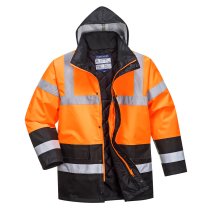 S467 - Hi-Vis Contrast Winter Traffic Jacket Orange/Black