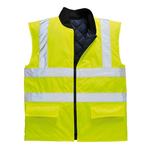 S469 - Hi-Vis Reversible Bodywarmer Yellow