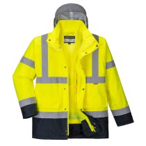 S471 - Hi-Vis 4-in-1 Contrast Traffic Jacket Yellow/Navy