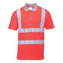 S477 - Hi-Vis Polo Shirt S/S Red