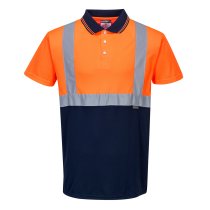 S479 - Hi-Vis Contrast Polo Shirt S/S Orange/Navy