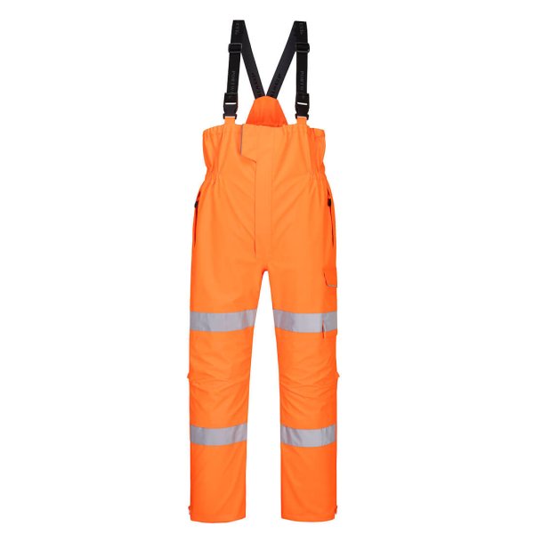 S594 - Hi-Vis Extreme Rain Bib and Brace Orange