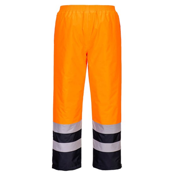 S598 - Hi-Vis Winter Trousers Orange/Navy