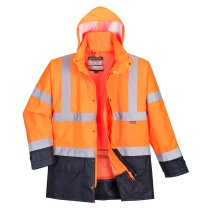 S768 - Hi-Vis 5-in-1 Contrast Executive Jacket Orange/Navy