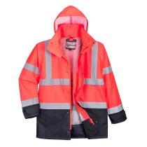 S768 - Hi-Vis 5-in-1 Contrast Executive Jacket Red/Navy