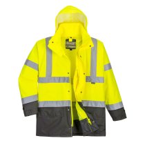 S768 - Hi-Vis 5-in-1 Contrast Executive Jacket Yellow/Grey